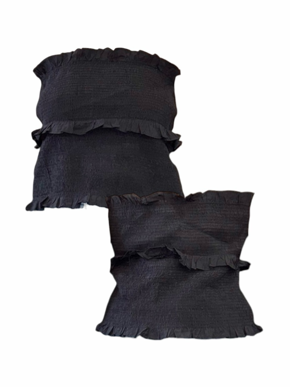 Topshop Black Smocked Ruffle Tube Top